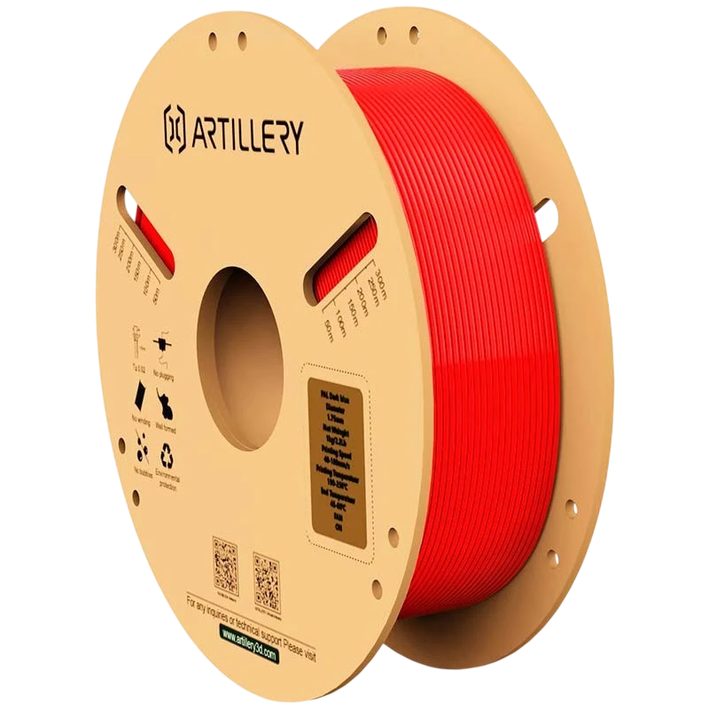 Filamento ARTILLERY PLA Rojo - 1.75mm - Bobina de 1kg - Compatible con impresoras 3D FDM