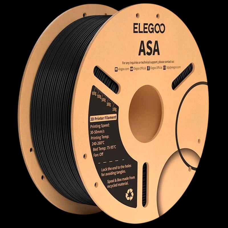 ELEGOO ASA Negro para Impresoras 3D FDM - Filamento 1.75mm Bobina de 1kg