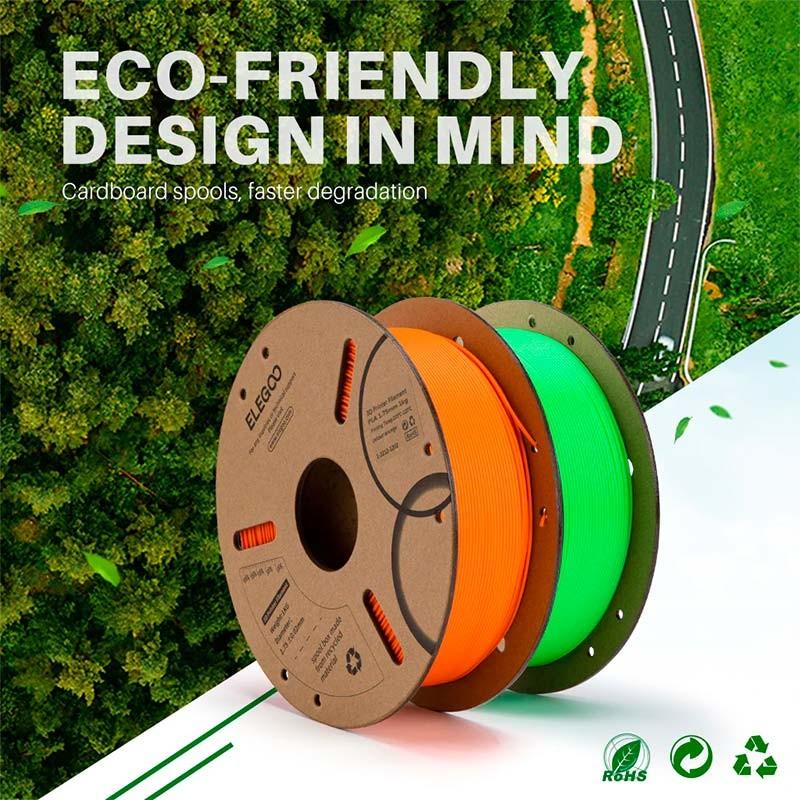 Filamento ELEGOO PLA 1.75mm Negro - diseño eco-friendly