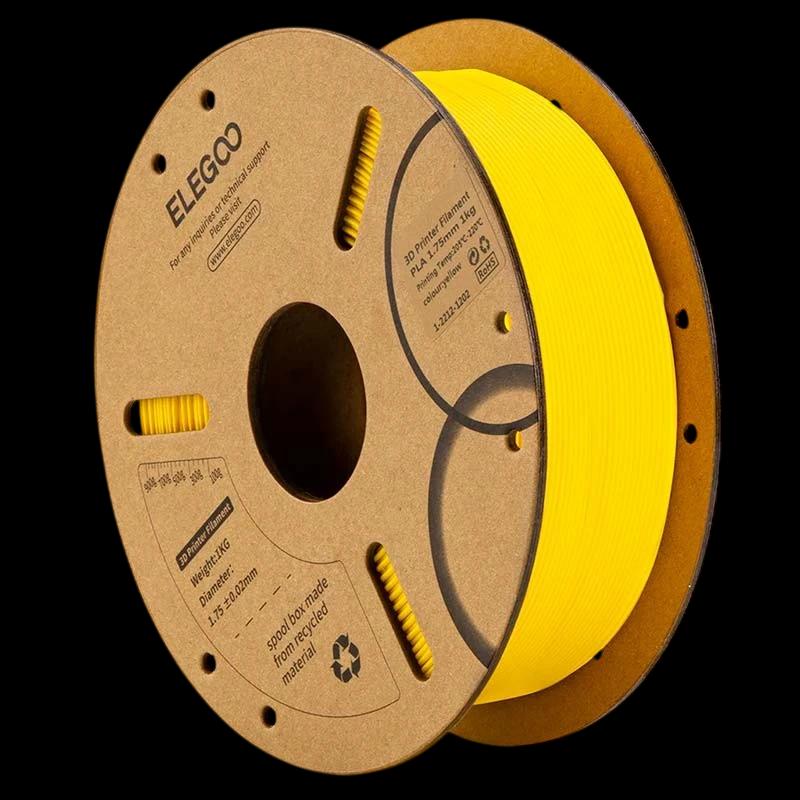 ELEGOO PLA Jaune pour Imprimantes 3D FDM - Filament 1.75mm Bobine de 1kg