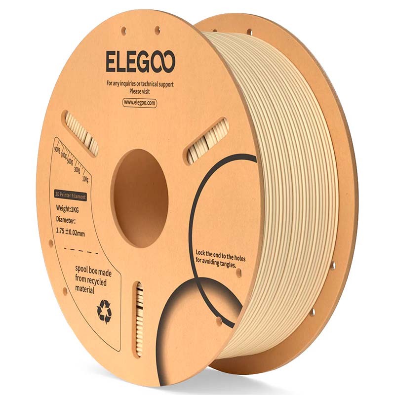 ELEGOO PLA Beige pour Imprimantes 3D FDM - Filament 1.75mm Bobine de 1kg