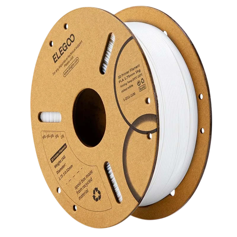 ELEGOO PLA Blanco para Impresoras 3D FDM - Filamento 1.75mm Bobina de 1kg