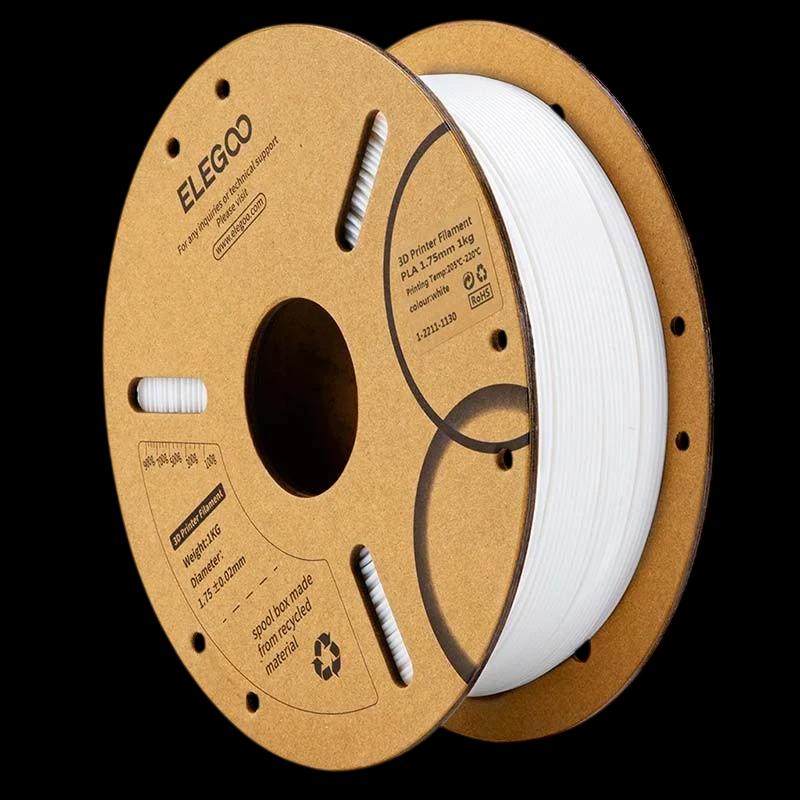 ELEGOO PLA Branco para Impressoras 3D FDM - Filamento 1.75mm Bobina de 1kg