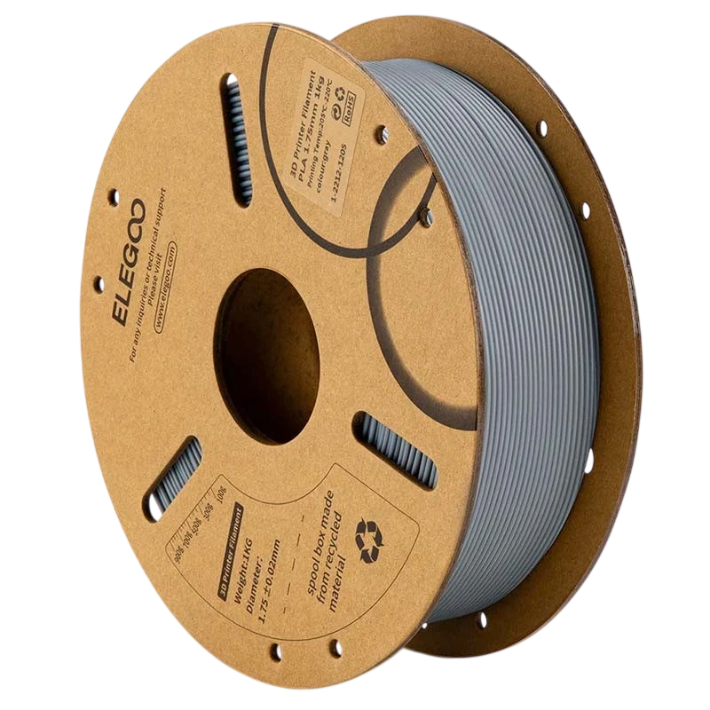 ELEGOO PLA Gris para Impresoras 3D FDM - Filamento 1.75mm Bobina de 1kg