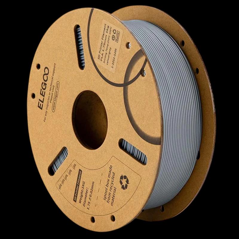 ELEGOO PLA Gris pour Imprimantes 3D FDM - Filament 1.75mm Bobine de 1kg