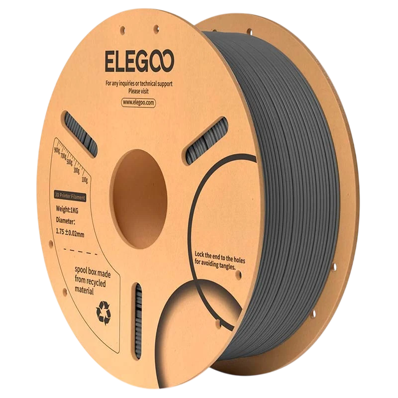 ELEGOO PLA Gris Espacial para Impresoras 3D FDM - Filamento 1.75mm Bobina de 1kg