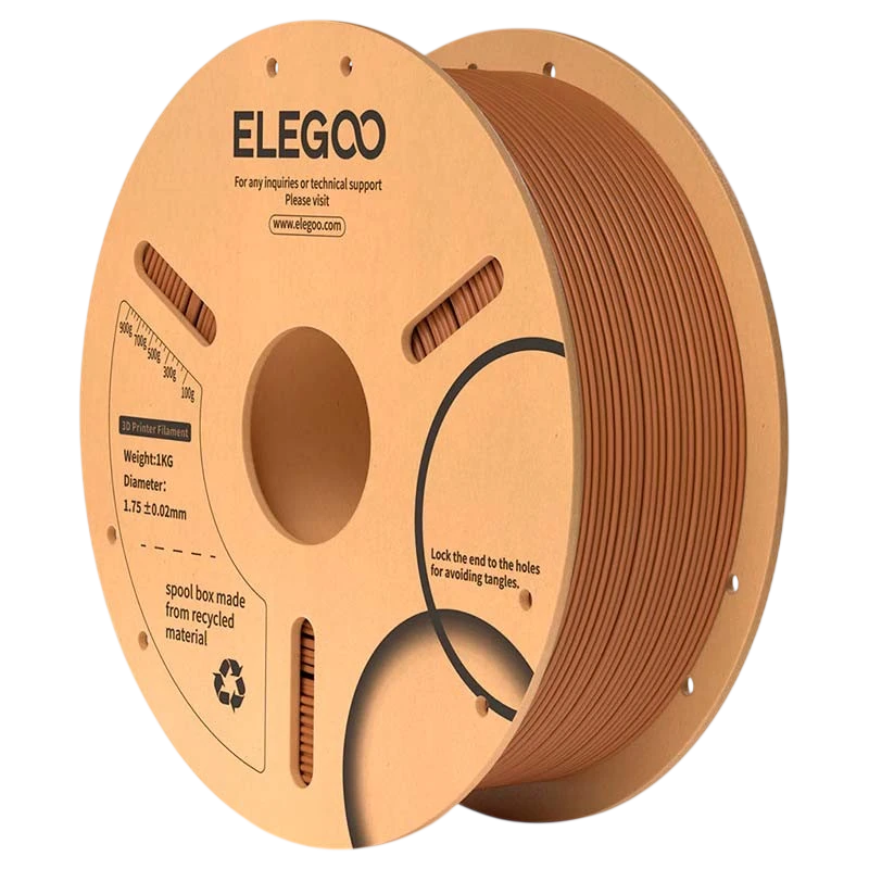 ELEGOO PLA Marron pour Imprimantes 3D FDM - Filament 1.75mm Bobine de 1kg