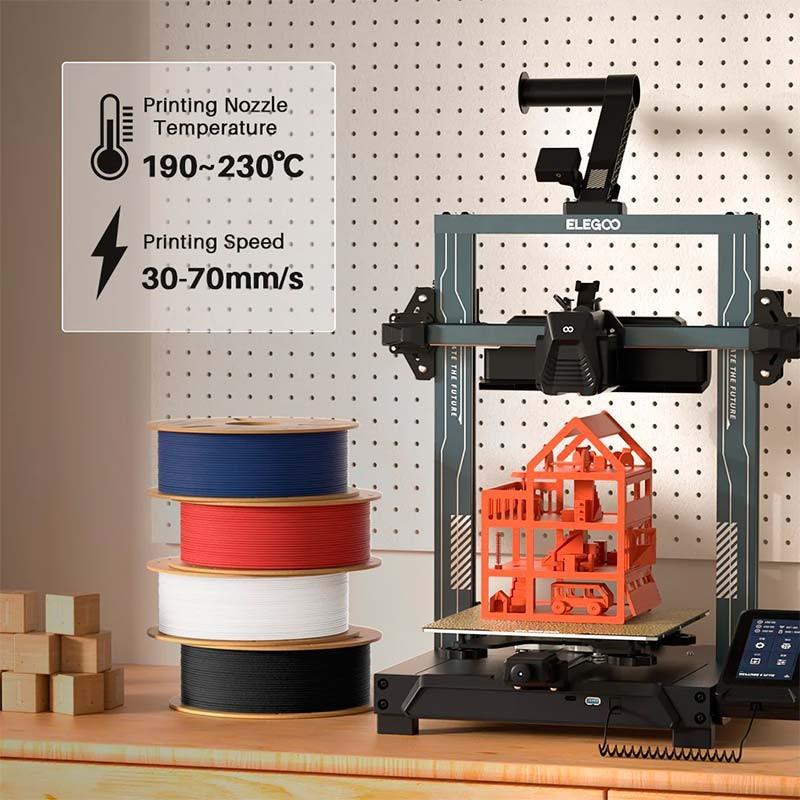 Filamento ELEGOO PLA MATTE Blanco Mate - temperatura y velocidad soportadas