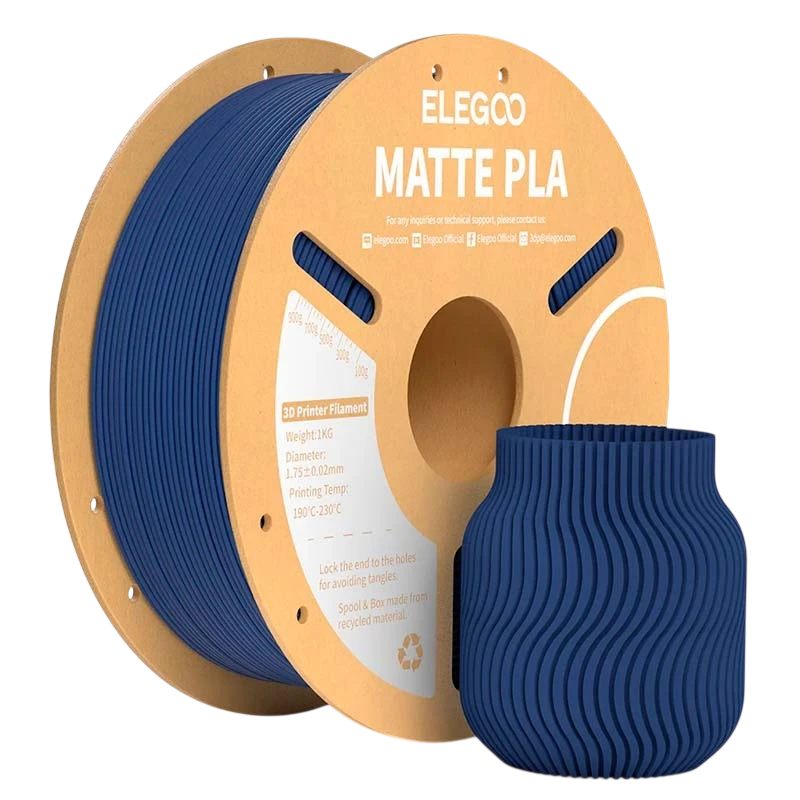 ELEGOO PLA MATTE Azul Marino Mate para Impresoras 3D FDM - Filamento 1.75mm Bobina de 1kg