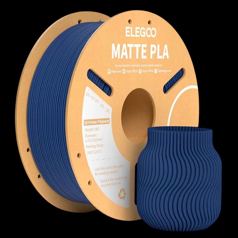 ELEGOO PLA MATTE Azul Marino Mate para Impresoras 3D FDM - Filamento 1.75mm Bobina de 1kg
