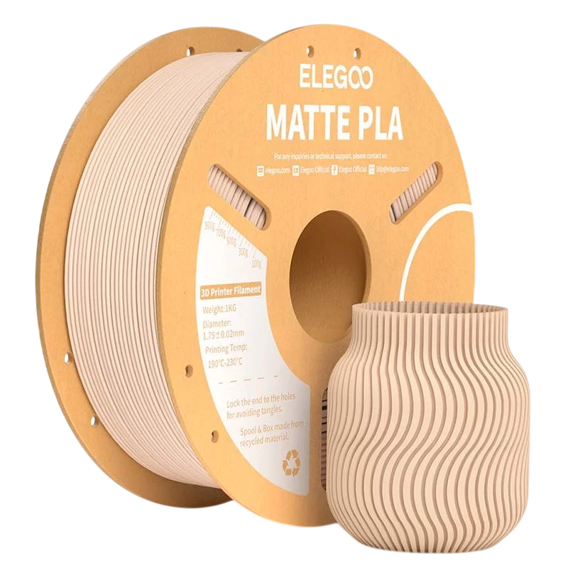 ELEGOO PLA MATTE Beige Mate para Impresoras 3D FDM - Filamento 1.75mm Bobina de 1kg
