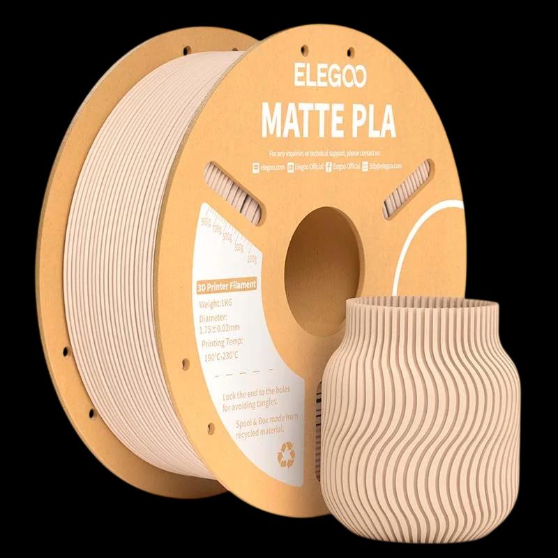 ELEGOO PLA MATTE Beige Mate para Impresoras 3D FDM - Filamento 1.75mm Bobina de 1kg