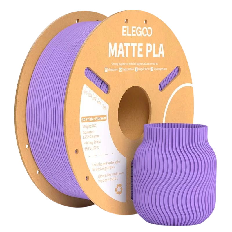 ELEGOO PLA MATTE Morado Mate para Impresoras 3D FDM - Filamento 1.75mm Bobina de 1kg
