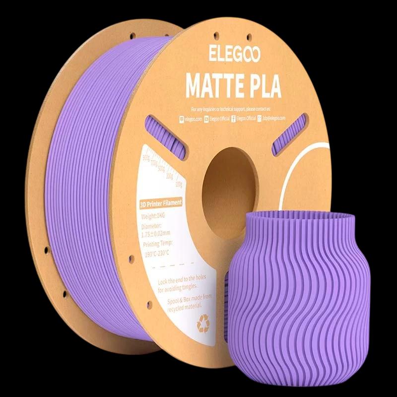ELEGOO PLA MATTE Morado Mate para Impresoras 3D FDM - Filamento 1.75mm Bobina de 1kg
