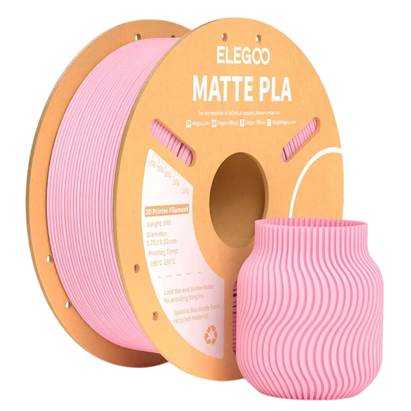 ELEGOO PLA MATTE Rosa Mate para Impresoras 3D FDM - Filamento 1.75mm Bobina de 1kg