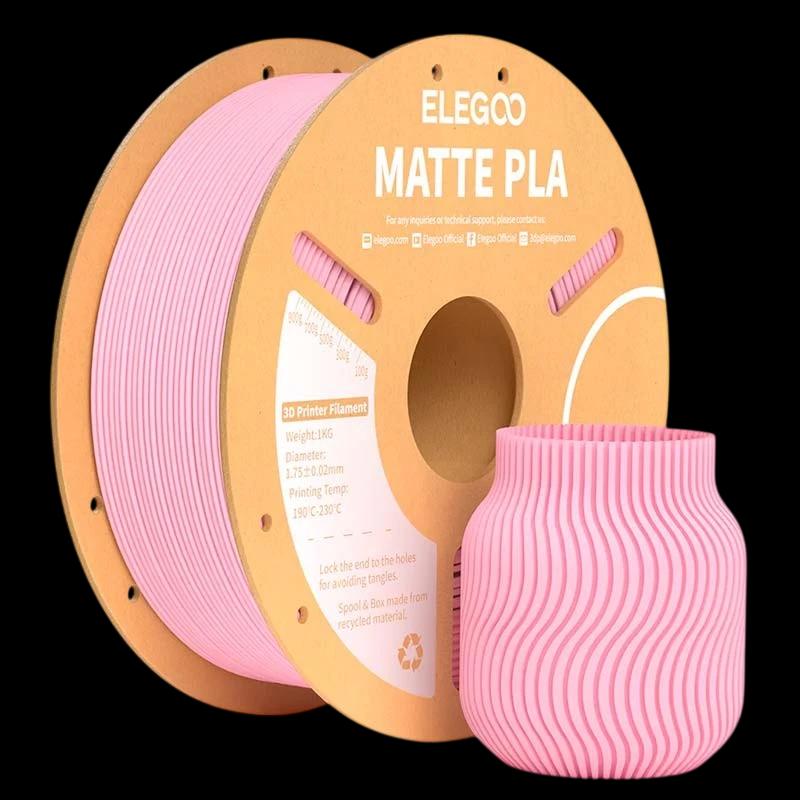 ELEGOO PLA MATTE Rosa Mate para Impresoras 3D FDM - Filamento 1.75mm Bobina de 1kg