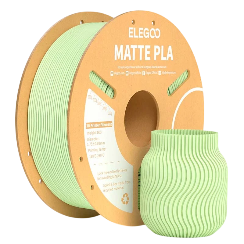 ELEGOO PLA MATTE Verde Menta Mate para Impresoras 3D FDM - Filamento 1.75mm Bobina de 1kg