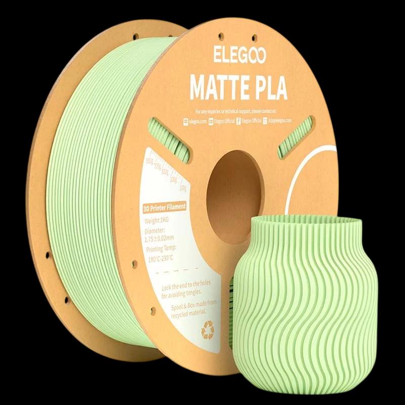ELEGOO PLA MATTE Verde Menta Mate para Impresoras 3D FDM - Filamento 1.75mm Bobina de 1kg