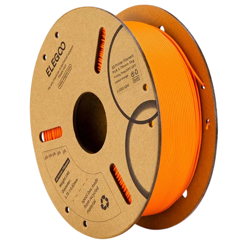 ELEGOO PLA Laranja para Impressoras 3D FDM - Filamento 1.75mm Bobina de 1kg