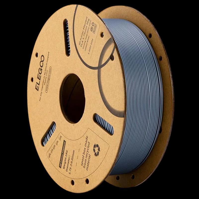 ELEGOO PLA Argent pour Imprimantes 3D FDM - Filament 1.75mm Bobine de 1kg