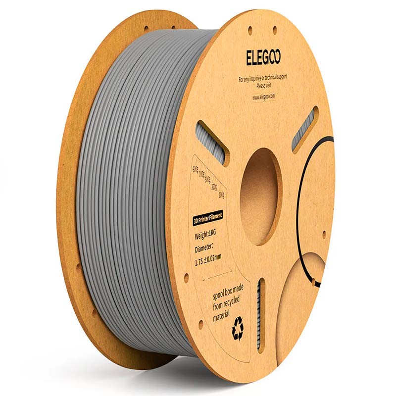 ELEGOO PLA Plus Gris para Impresoras 3D FDM - Filamento 1.75mm Bobina de 1kg