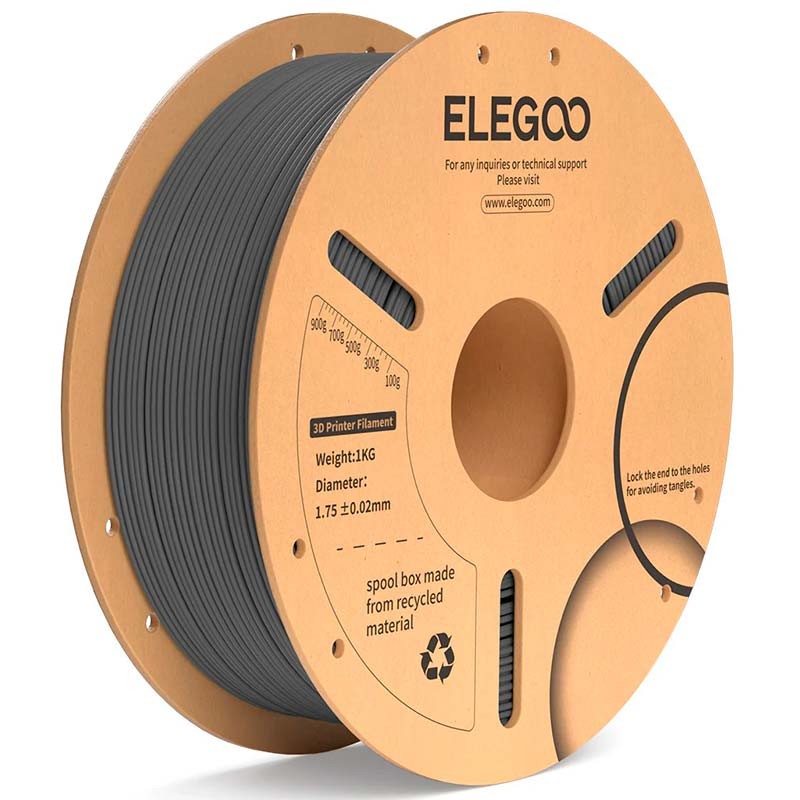 ELEGOO PLA Plus Gris Espacial para Impresoras 3D FDM - Filamento 1.75mm Bobina de 1kg