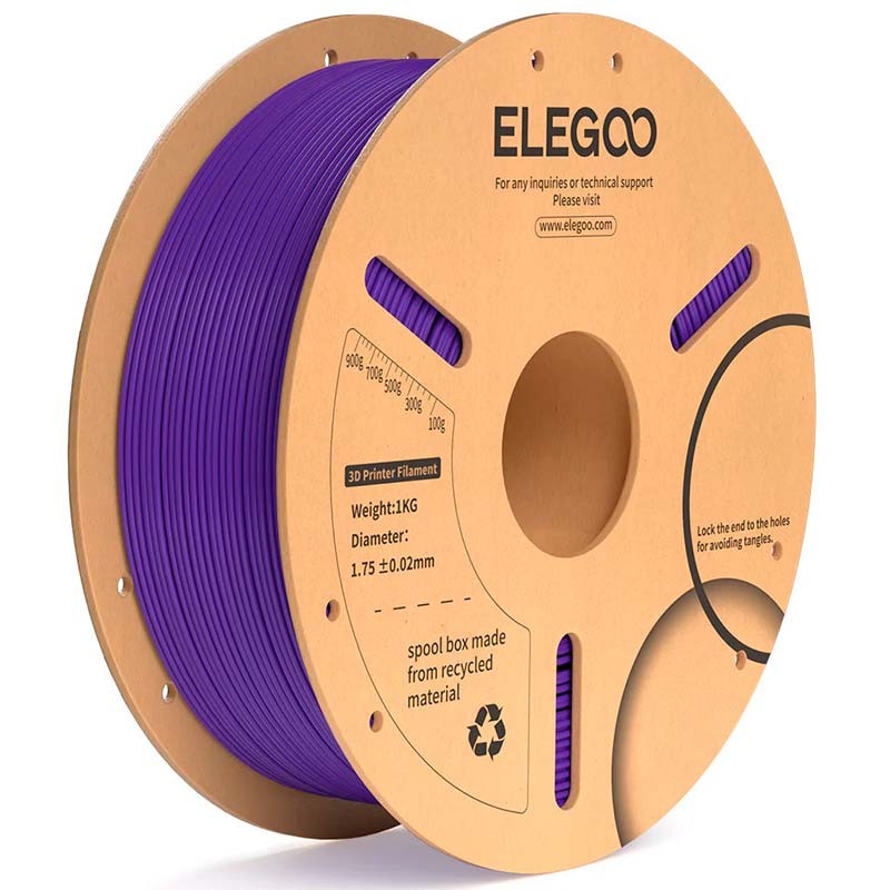 ELEGOO PLA Plus Lila para Impresoras 3D FDM - Filamento 1.75mm Bobina de 1kg