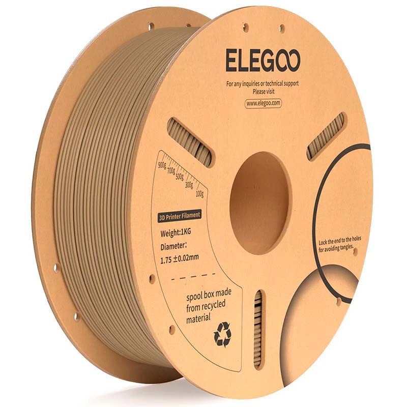 ELEGOO PLA Plus Madera para Impresoras 3D FDM - Filamento 1.75mm Bobina de 1kg