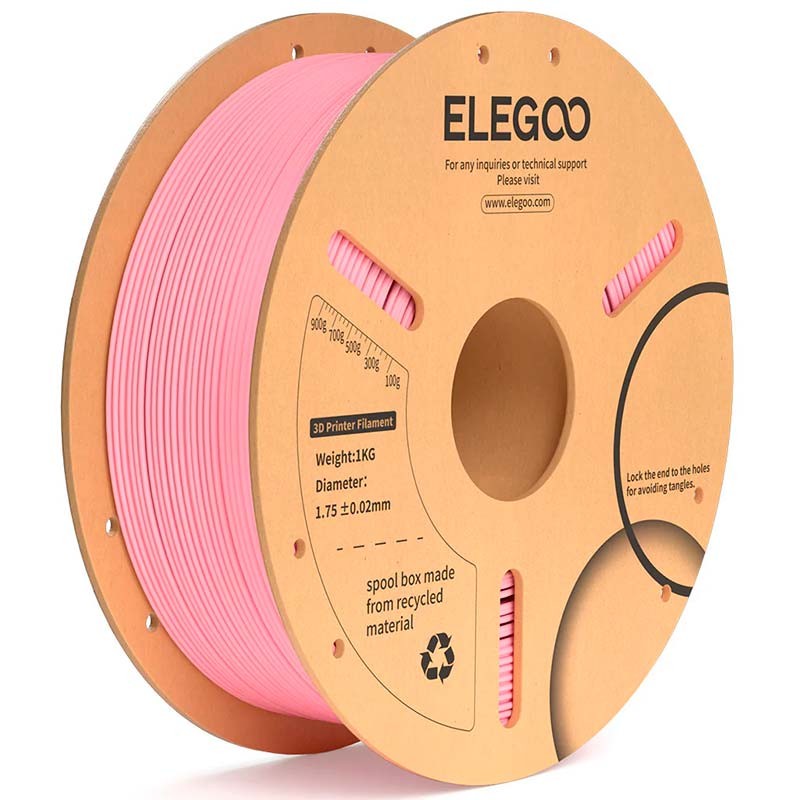 ELEGOO PLA Plus Rosa para Impresoras 3D FDM - Filamento 1.75mm Bobina de 1kg