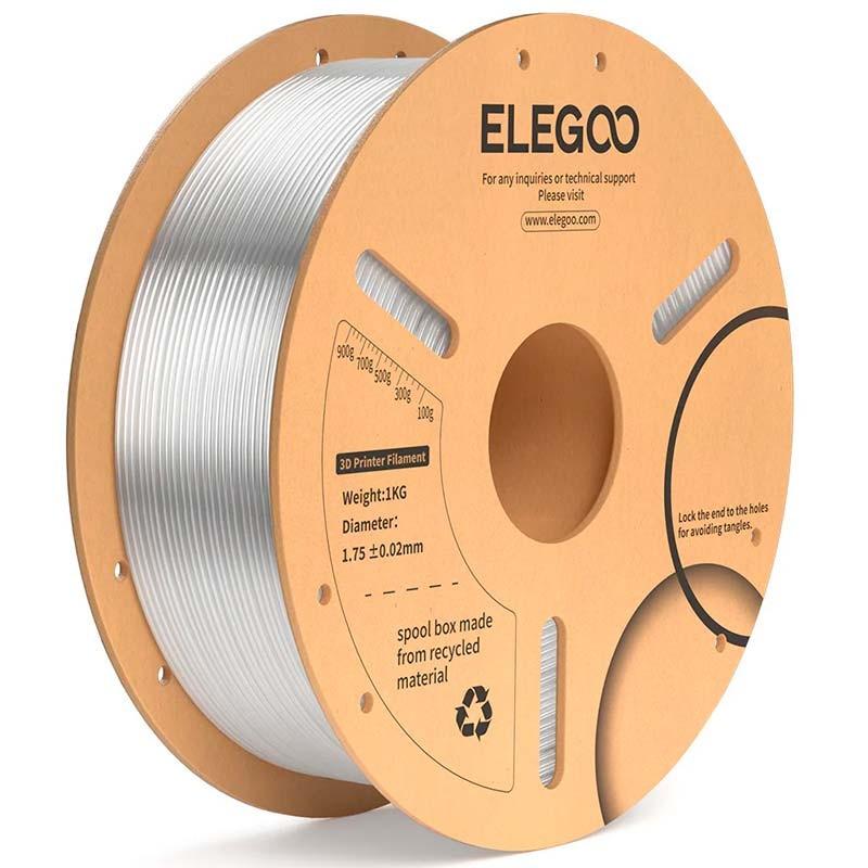 ELEGOO PLA Plus Transparent pour Imprimantes 3D FDM - Filament 1.75mm Bobine de 1kg