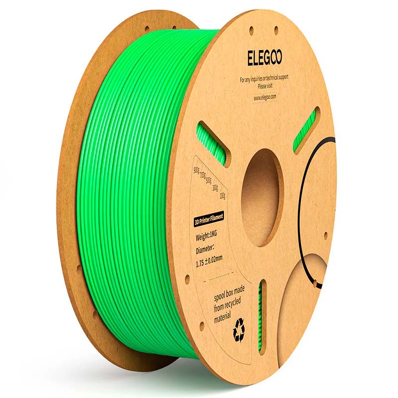 ELEGOO PLA Plus Verde para Impresoras 3D FDM - Filamento 1.75mm Bobina de 1kg