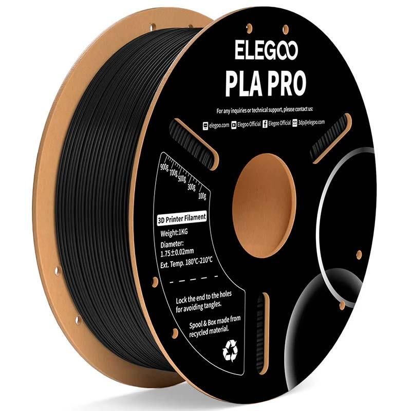 ELEGOO PLA PRO Negro para Impresoras 3D FDM - Filamento 1.75mm Bobina de 1kg