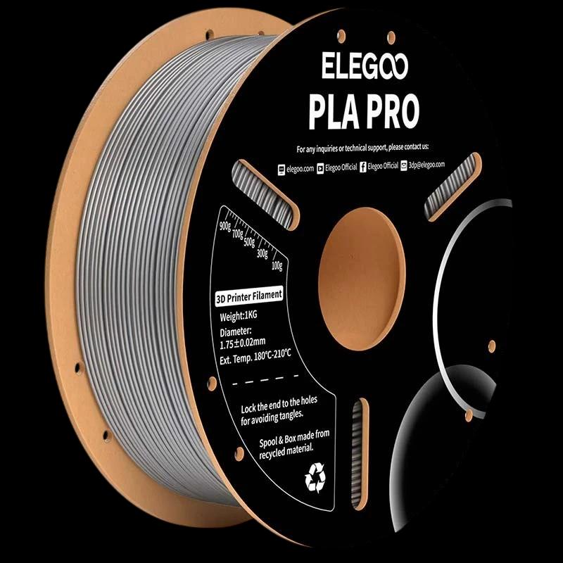 ELEGOO PLA PRO Argent pour Imprimantes 3D FDM - Filament 1.75mm Bobine de 1kg