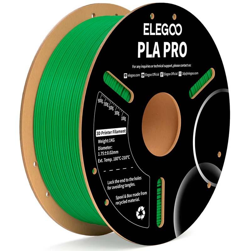 ELEGOO PLA PRO Verde para Impresoras 3D FDM - Filamento 1.75mm Bobina de 1kg
