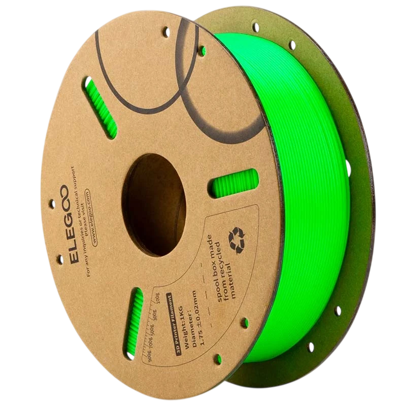 ELEGOO PLA Verde para Impressoras 3D FDM - Filamento 1.75mm Bobina de 1kg