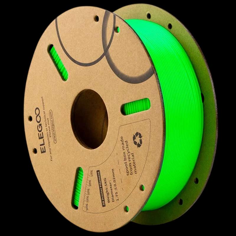 ELEGOO PLA Verde para Impressoras 3D FDM - Filamento 1.75mm Bobina de 1kg
