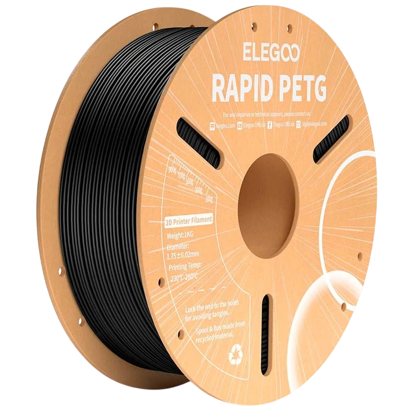 ELEGOO Rapid PETG Negro para Impresoras 3D FDM - Filamento 1.75mm Bobina de 1kg