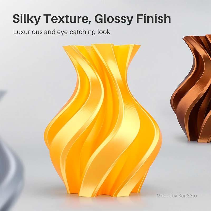 Filamento ELEGOO Silk PLA Verde Menta Sedoso - acabado brillante