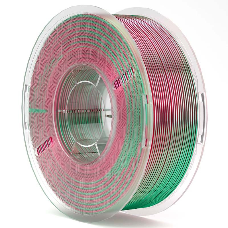 ELEGOO Silk PLA Verde+Rojo Sedoso para Impresoras 3D FDM - Filamento 1.75mm Bobina de 1kg