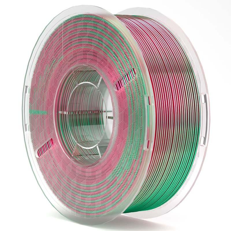 ELEGOO Silk PLA Verde+Rojo Sedoso para Impresoras 3D FDM - Filamento 1.75mm Bobina de 1kg