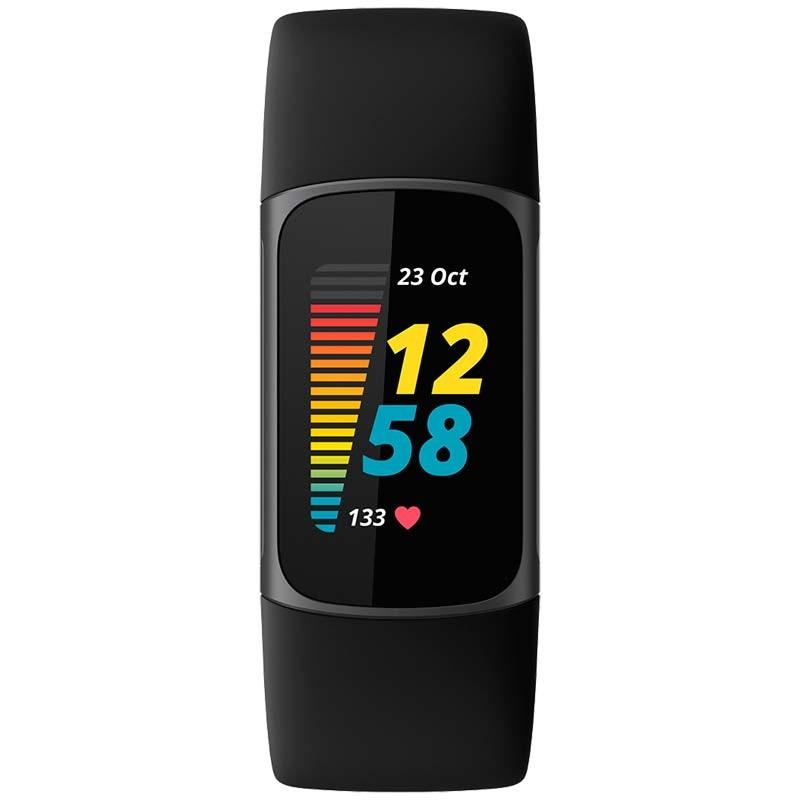 vista frontal de la Pulsera de actividad Fitbit Charge 5 Negro