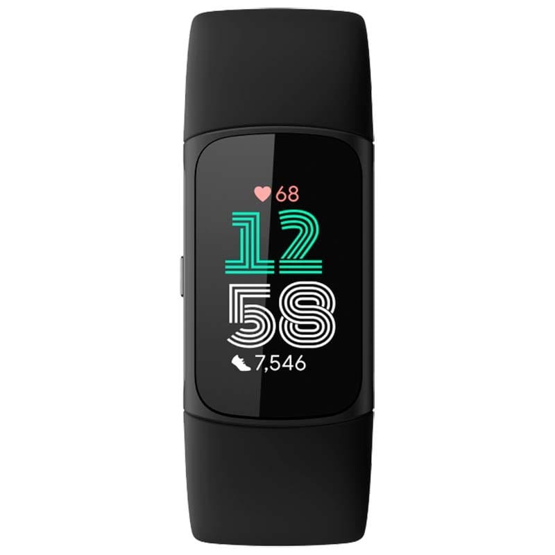 Vista frontal del Fitbit Charge 6 Negro