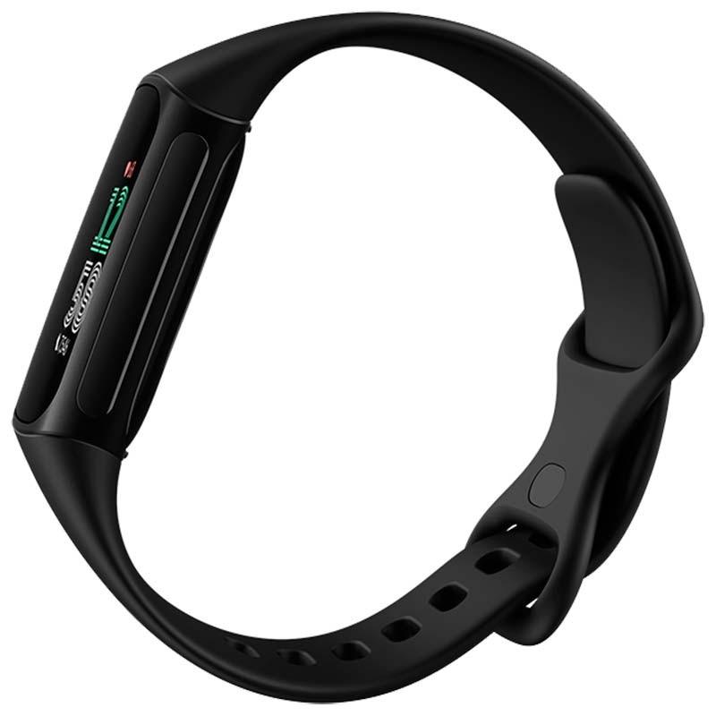 vista lateral de la Pulsera de actividad Fitbit Charge 6 Negro