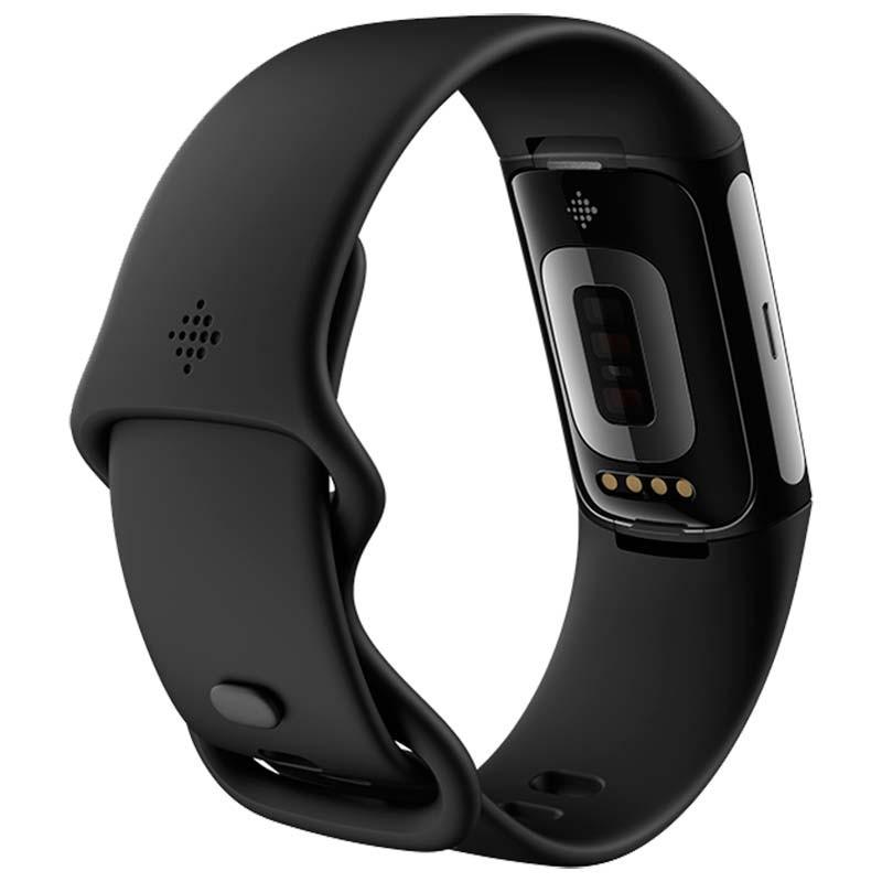 vista trasera y lateral izquierdo de la Pulsera de actividad Fitbit Charge 6 Negro