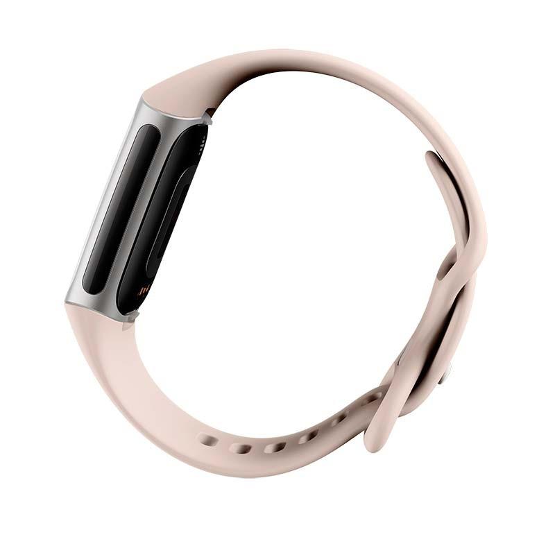 vista lateral de la Pulsera de actividad Fitbit Charge 6 Plata