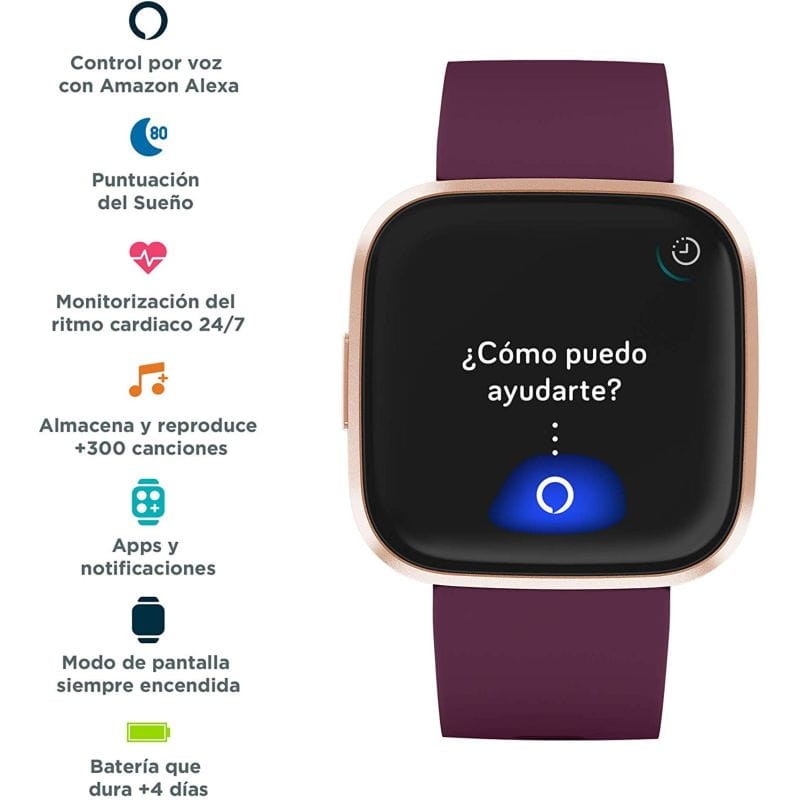 Fitbit Versa 2 Gris Piedra Aluminio / Correa Gris Niebla - Características