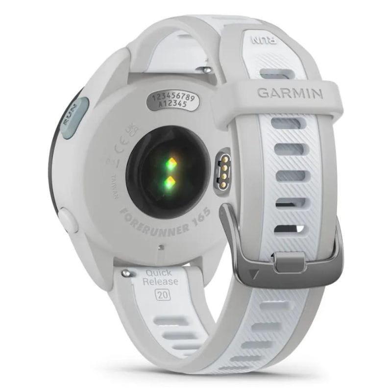 Garmin Forerunner 165 Ecrã AMOLED Branco - Imagem do verso Relógio inteligente