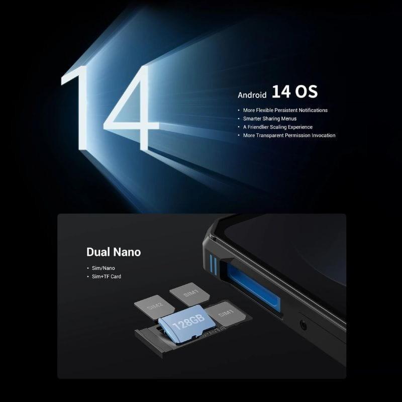 Fossibot F105 4GB/64GB Azul - Teléfono Móvil Rugged android 14