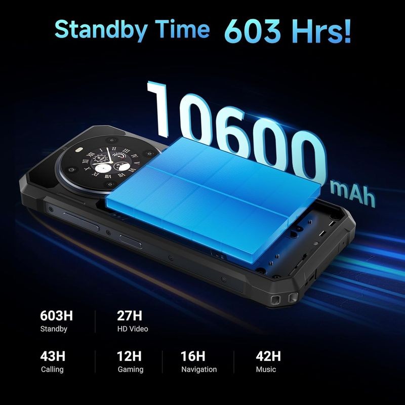 Batería de Fossibot F109 5G 8GB/256GB Azul Oscuro - Teléfono Móvil