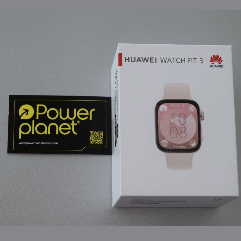 Foto real da caixa do relógio inteligente Huawei Watch Fit 3 Pink